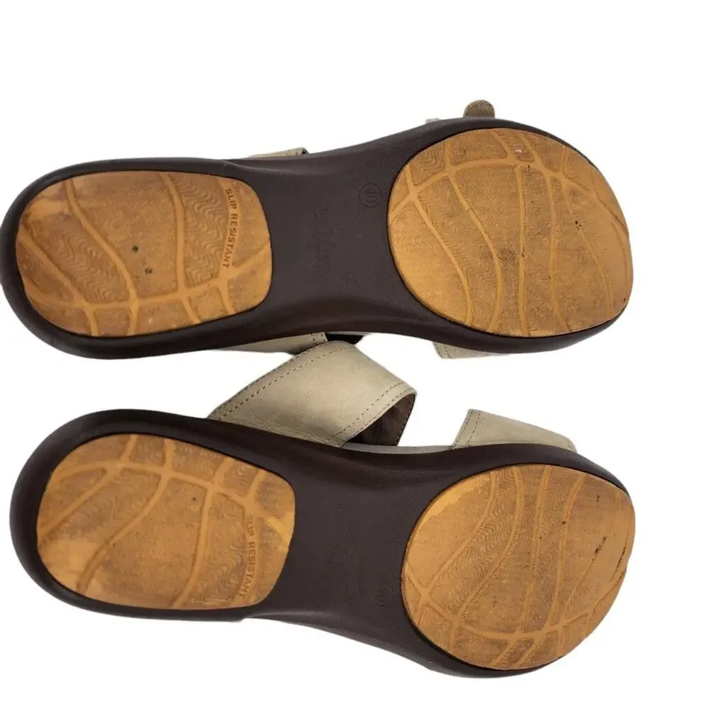 Dansko Leather Isabel Slip On Wedge Heel Slide Comfort Sandals Size EU 40